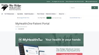 
                            13. MyHealthONE Patient Portal | Sky Ridge Medical Center