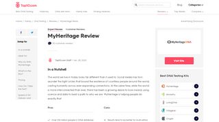 
                            13. MyHeritage DNA Review 2019 | Pros, Cons & Pricing | Top10.com