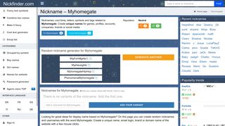 
                            7. Myhomegate - Names and nicknames for Myhomegate - Nickfinder.com