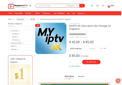 
                            4. MYIPTV 4K Subscription Package | Singaporeiptv.com