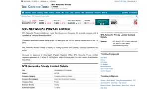 
                            10. MYL Networks Private Limited - The Economic Times