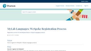 
                            7. MyLab Languages: WeSpeke Registration Process - Pearson Support