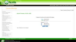
                            7. My.LaSalle University Portal - Course Offerings