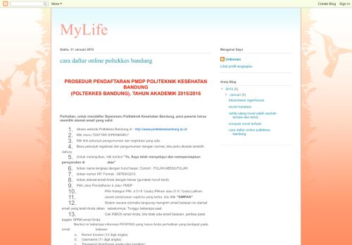 
                            10. MyLife: cara daftar online poltekkes bandung