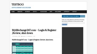 
                            1. Mylifechange247.com – Login & Register ,Review, shut down - TestBoo