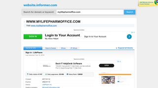 
                            6. mylifepharmoffice.com at WI. Sign in - LifePharm - Website Informer