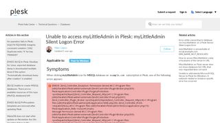 
                            9. myLittleAdmin Silent Logon Error - Plesk Support