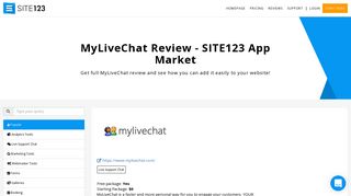 
                            9. MyLiveChat Review | SITE123 App Market - SITE123