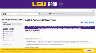 
                            10. myLSU Portal: LSU Overview - GROK Knowledge Base