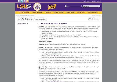 
                            10. myLSUS - LSU Shreveport