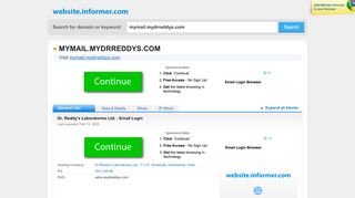 
                            10. mymail.mydrreddys.com at WI. Dr. Reddy's Laboratories Ltd. - Email ...