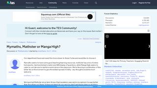 
                            3. Mymaths, Mathster or Manga High? | TES Community