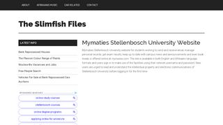 
                            8. Mymaties Stellenbosch University Website | The Slimfish Files