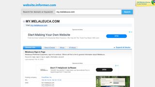
                            13. my.melaleuca.com at WI. Melaleuca Sign-in Page - Website Informer