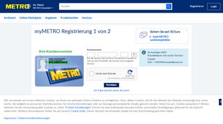 
                            3. myMETRO Registrierung 1 von 2 | METRO