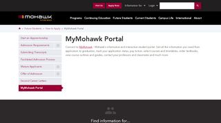 
                            2. MyMohawk Portal | Mohawk College