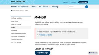 
                            5. MyMSD - Work and Income