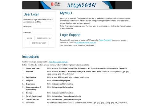 
                            7. MyMSU :: Login