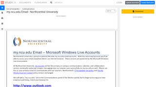 
                            8. my.ncu.edu Email - Northcentral University - studylib.net