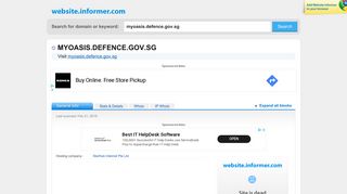 
                            7. myoasis.defence.gov.sg at Website Informer. Visit Myoasis Defence.