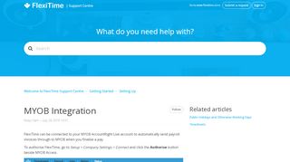 
                            7. MYOB Integration – Welcome to FlexiTime Support Centre
