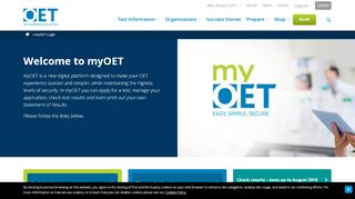 
                            12. myOET Login - OET - Occupational English Test