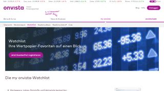 
                            4. MyOnVista: Watchlist kostenlos anlegen & Wertpapiere beobachten