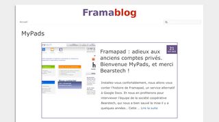 
                            3. MyPads – Framablog