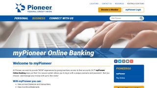 
                            11. myPioneer Online Banking - Pioneer Federal Credit Union - myPioneer