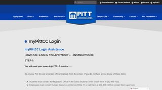 
                            7. myPittCC Login - Pitt Community College