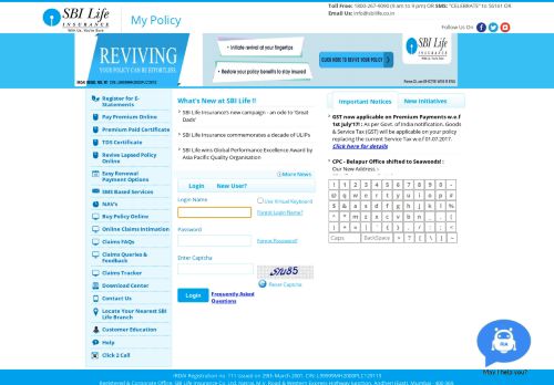 
                            3. Mypolicy-SBI Life Customer Self Service Portal