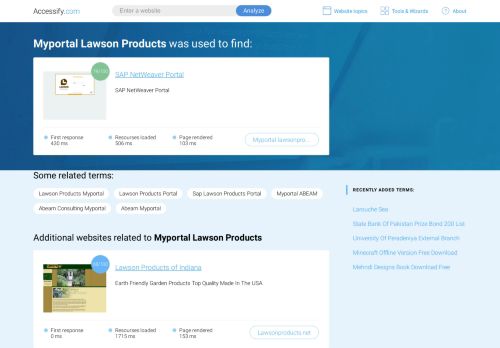
                            10. Myportal Lawson Products at top.accessify.com