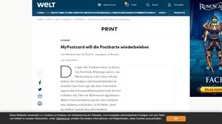 
                            9. MyPostcard will die Postkarte wiederbeleben - WELT