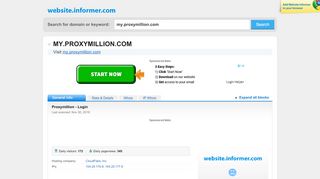 
                            12. my.proxymillion.com at WI. Proxymillion - Login - Website Informer