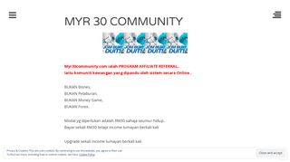 
                            2. MYR 30 COMMUNITY | Anda boleh lakukan secara part time!