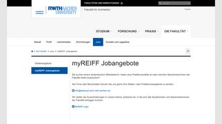 
                            2. myREIFF Jobangebote - RWTH AACHEN UNIVERSITY Fakultät für ...