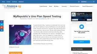 
                            13. MyRepublic's Uno plan speed testing | TheFinance.sg