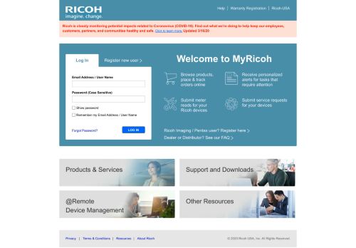 
                            12. MyRicoh.com - Home | Ricoh USA