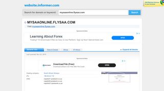 
                            3. mysaaonline.flysaa.com at Website Informer. Visit Mysaaonline Flysaa.