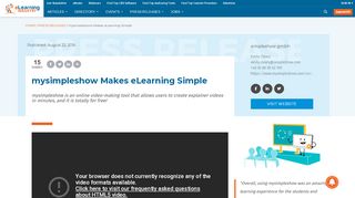 
                            10. mysimpleshow Makes eLearning Simple - eLearning Industry