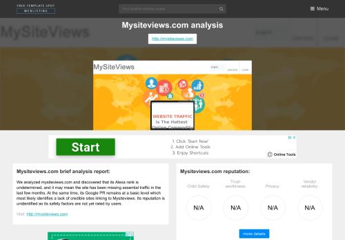 
                            2. Mysiteviews. Homepage - mysiteviews.com - Popular Website Reviews