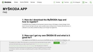 
                            7. MyŠKODA App - FAQ