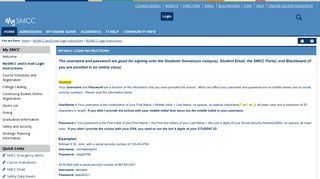 
                            1. MySMCC Login Instructions - Main View | MySMCC and E-mail Login ...