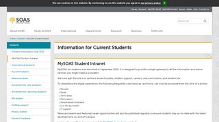 
                            8. MySOAS Student Intranet | SOAS University of London