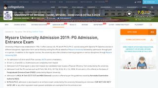 
                            8. Mysore University (UOM) UG, PG and PhD Admission 2019 ...