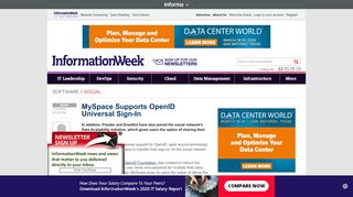 
                            9. MySpace Supports OpenID Universal Sign-In - InformationWeek