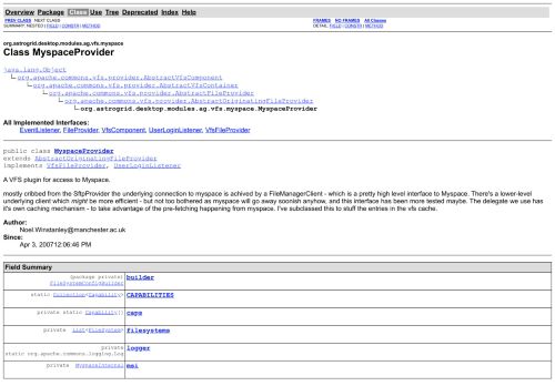 
                            6. MyspaceProvider (VODesktop 1.3.2 API) - AstroGrid
