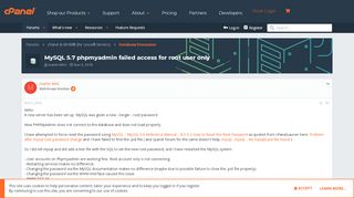
                            8. MySQL 5.7 phpmyadmin failed access for root user only | cPanel ...