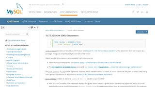 
                            1. MySQL 8.0 Reference Manual :: 13.7.6.35 SHOW STATUS Syntax