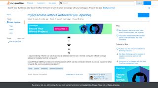 
                            9. mysql access without webserver (ex. Apache) - Stack Overflow